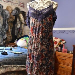 Floral off shoulder summer dress XL